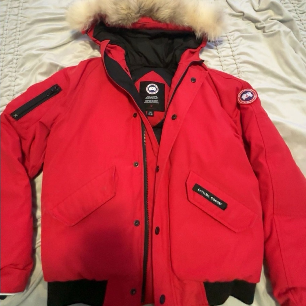 Canada Goose Red Fur Trimmed Coat